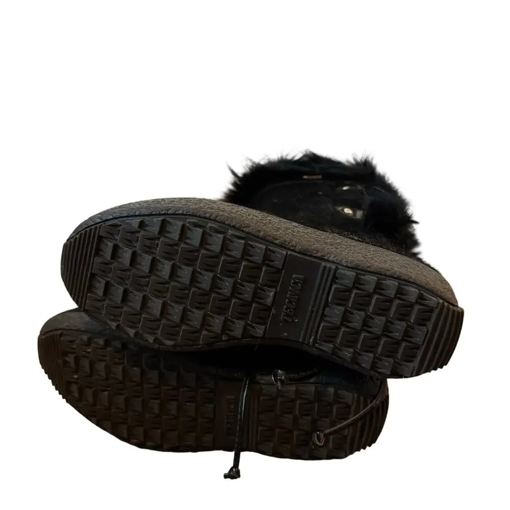 Tecnica black Real fur  Apres ski pull on boots